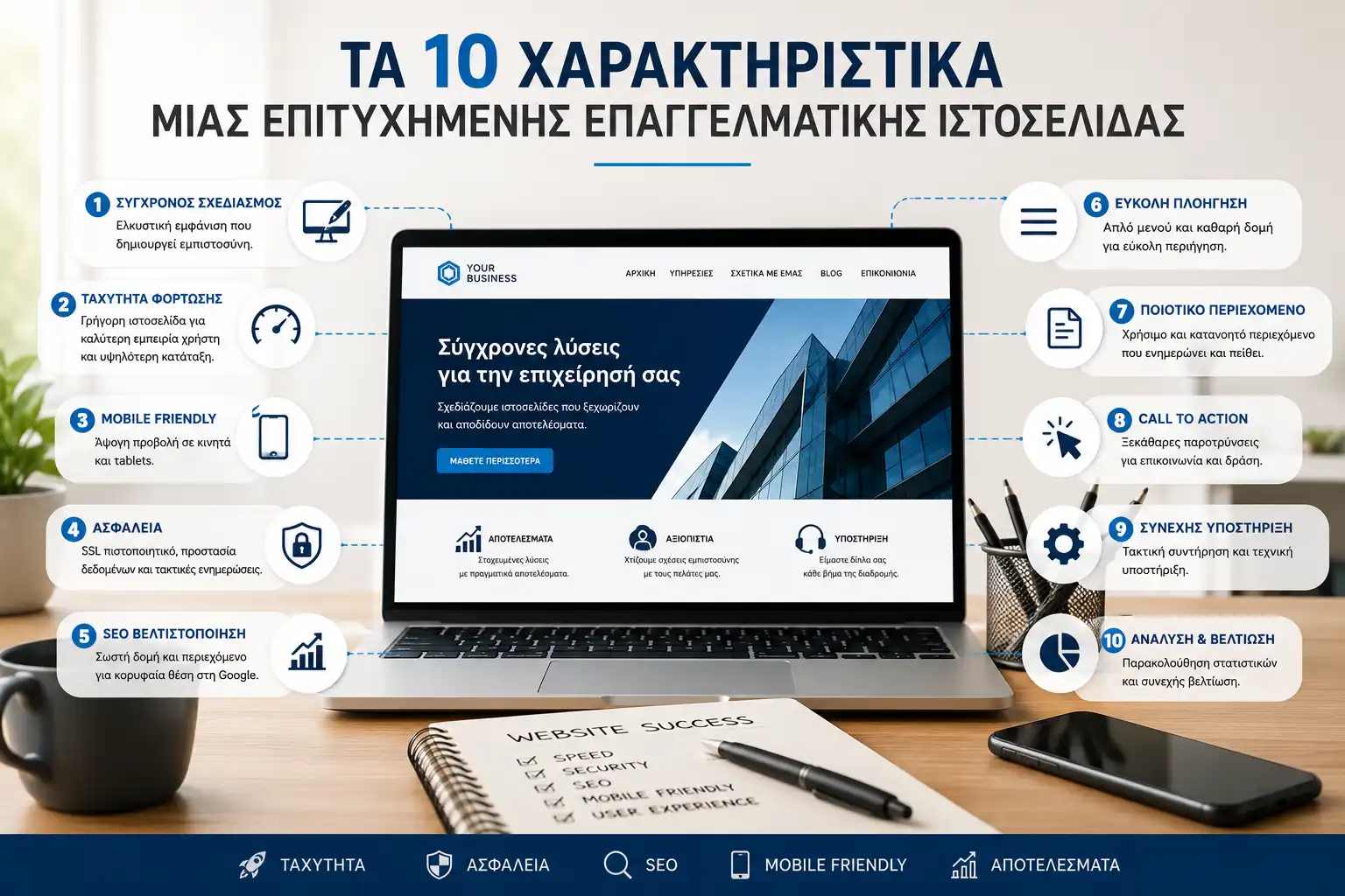 Τα 10 χαρακτηριστικά μιας επιτυχημένης επαγγελματικής ιστοσελίδας