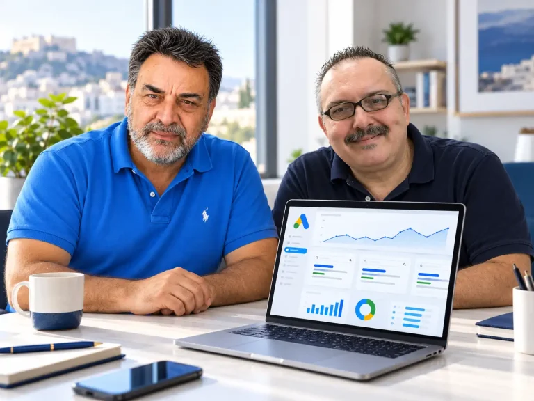 Ο Νίκος κι ο Αχιλλέας φτοιαχνουν διαφήμιση google ads